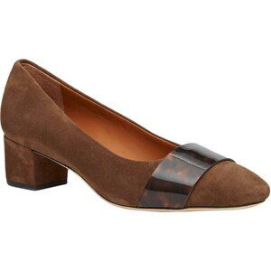 NWOT J. McLaughlin women's Ciara suede pumps heels 6.5 brown *flaw on sole*